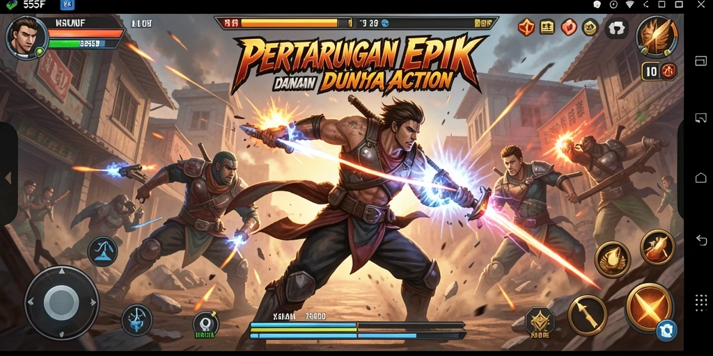 Tampilan gameplay seru dari 555F dengan aksi mendebarkan.