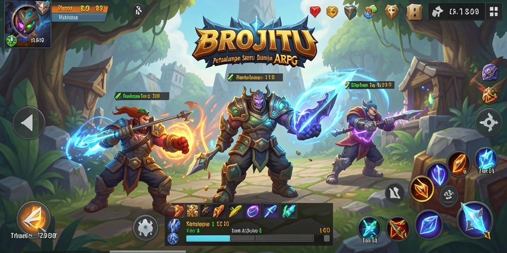 Tampilan menawan dari gameplay petualangan ARPG BROJITU.