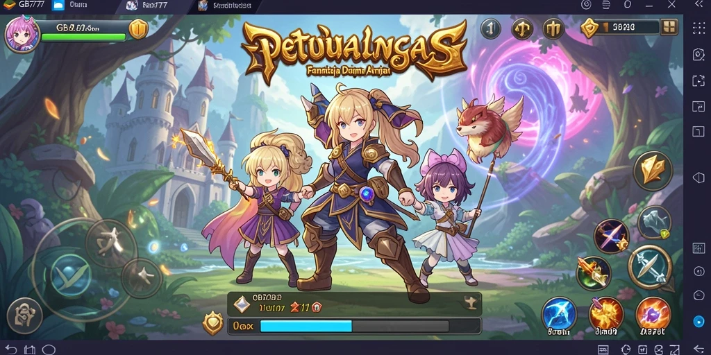Screenshot gameplay <strong>GB777</strong> dengan karakter anime beraksi.