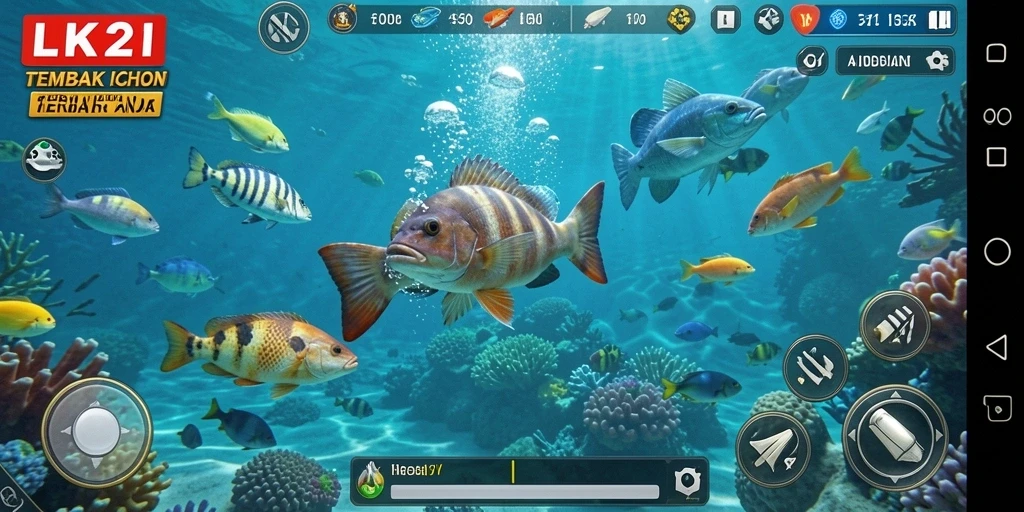Gameplay seru LK21 dengan aksi menembak ikan.