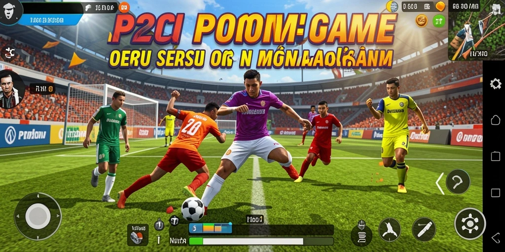Tampilan gameplay P200M menunjukkan aksi olahraga yang penuh semangat.
