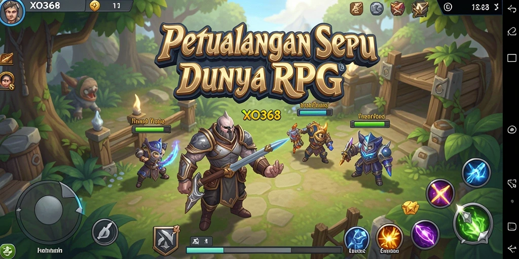 Screenshot menampilkan pertempuran seru dalam game RPG XO368.